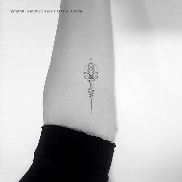 Lotus Unalome Temporary Tattoo (Set of 3)