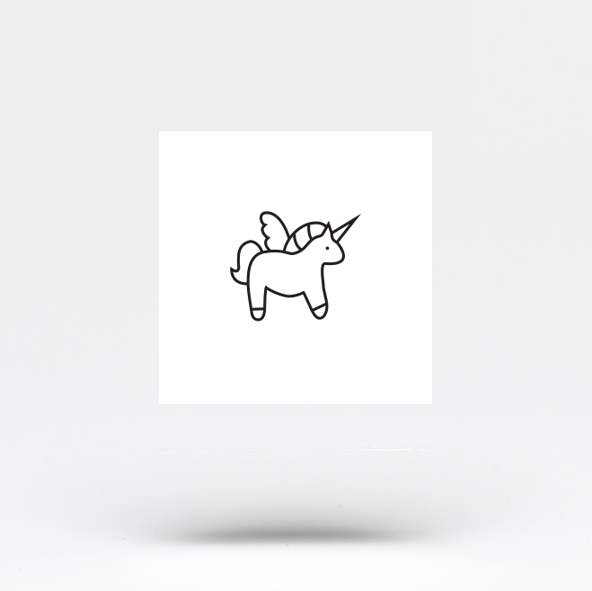 Minimalist Unicorn Temporary Tattoo (Set of 3)