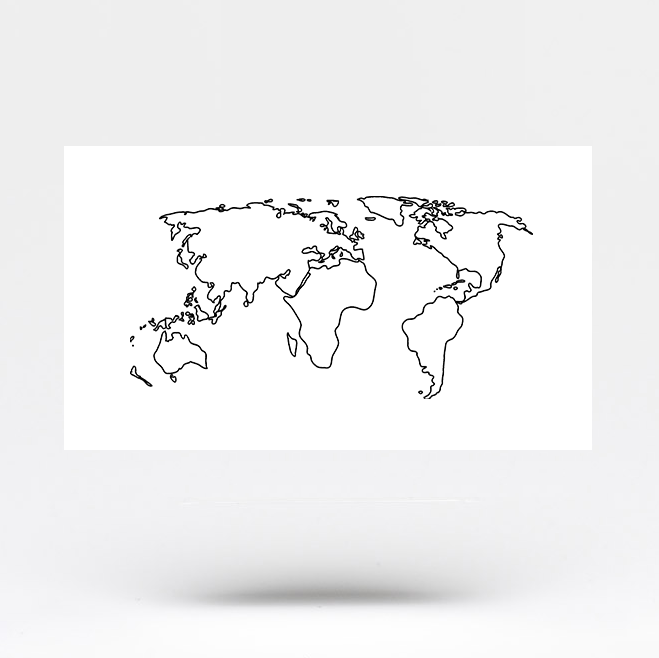 World Map Tattoo Temporary Tattoo (Set of 3)