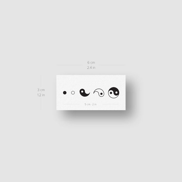 Yin Yang Deconstruction Temporary Tattoo (Set of 3)
