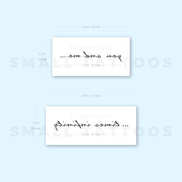 You And Me Times Infinity Temporary Tattoo (Set of 3+3)