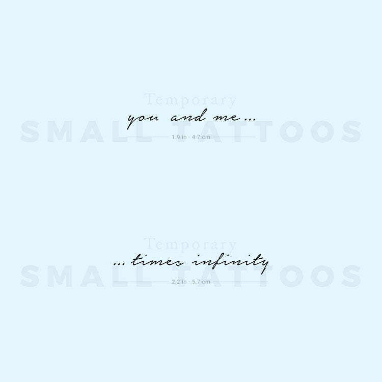You And Me Times Infinity Temporary Tattoo (Set of 3+3)