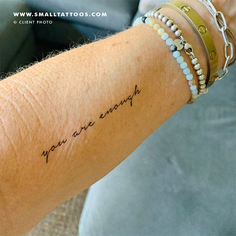 Tatuaje temporal "Eres suficiente" (juego de 3)