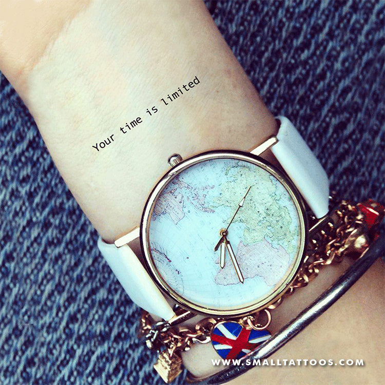 Tatuaje temporal "Tu tiempo es limitado" (juego de 3)