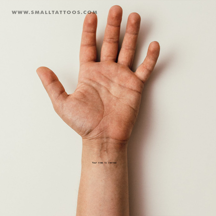 Tatuaje temporal "Tu tiempo es limitado" (juego de 3)